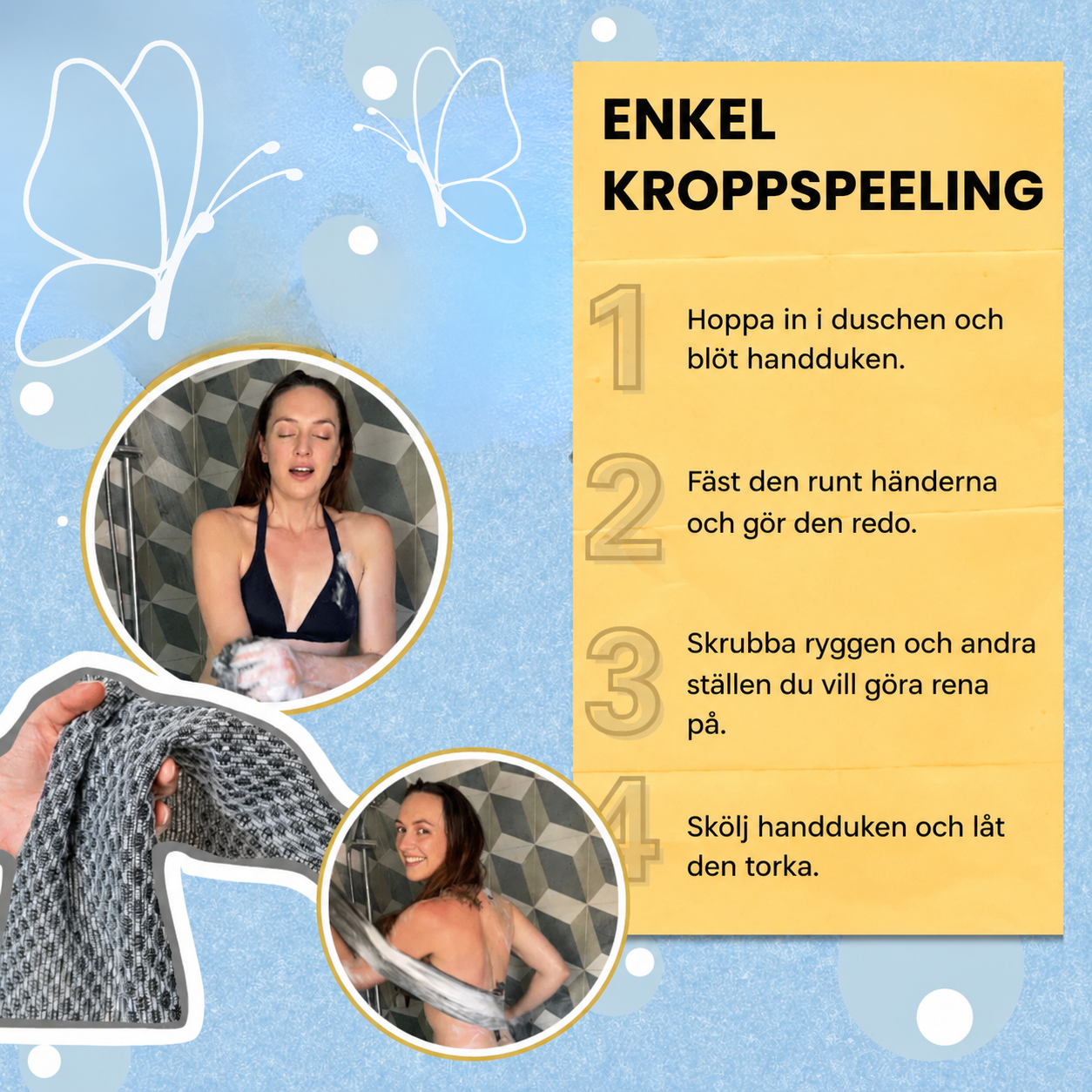BodyScrub™ - Exfolierande Antibakteriell Duschhandduk