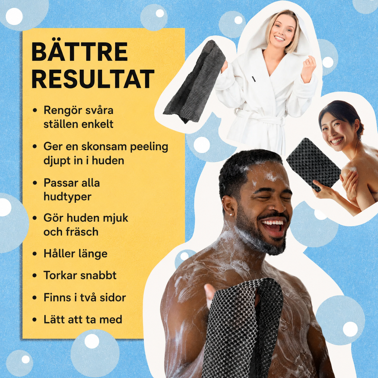 BodyScrub™ - Exfolierande Antibakteriell Duschhandduk