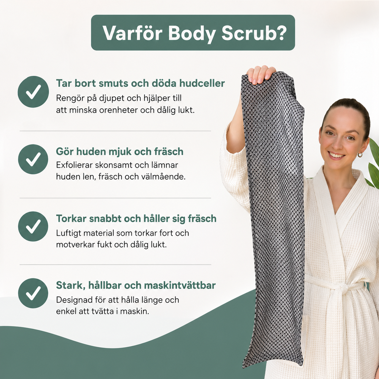 BodyScrub™ - Exfolierande Antibakteriell Duschhandduk